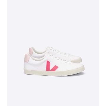 Veja ESPLAR SE CANVAS Women's Sneakers White/Pink | NZ 608EBC